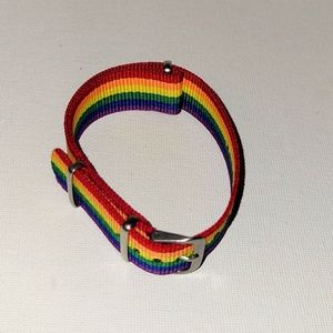 LGBT rainbow strip bracelet NWT